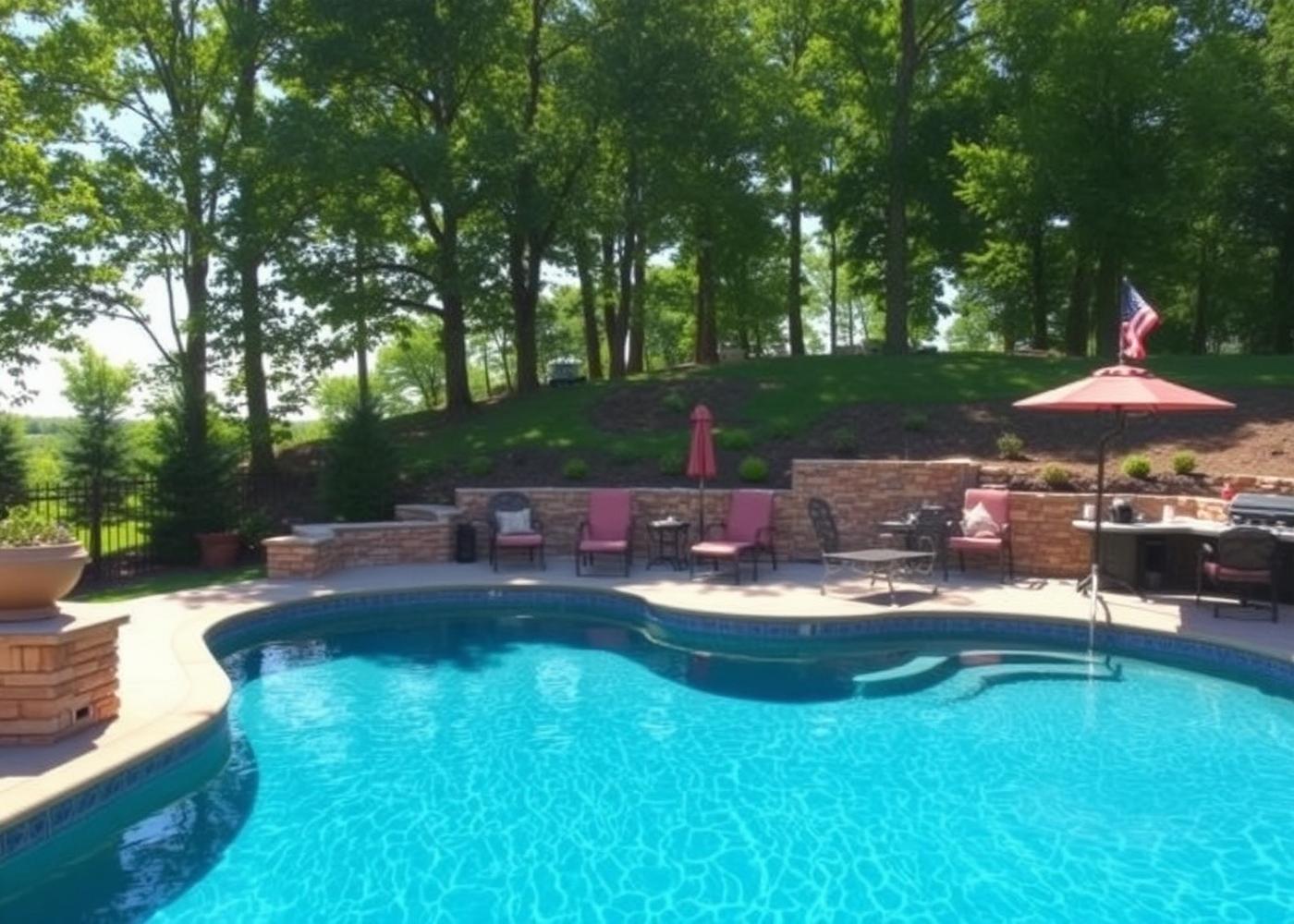 Maintained Tennessee backyard inground pool
